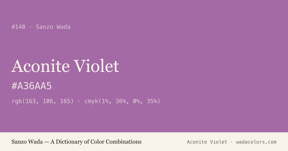 Aconite Violet — Sanzo Wada color swatch, hex #A36AA5