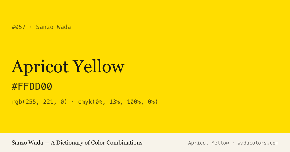 Apricot Yellow — Sanzo Wada color swatch, hex #FFDD00