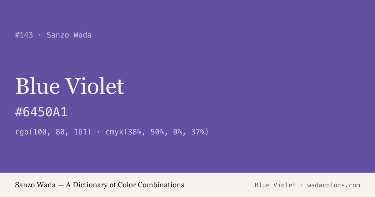 Blue Violet — Sanzo Wada color swatch, hex #6450A1