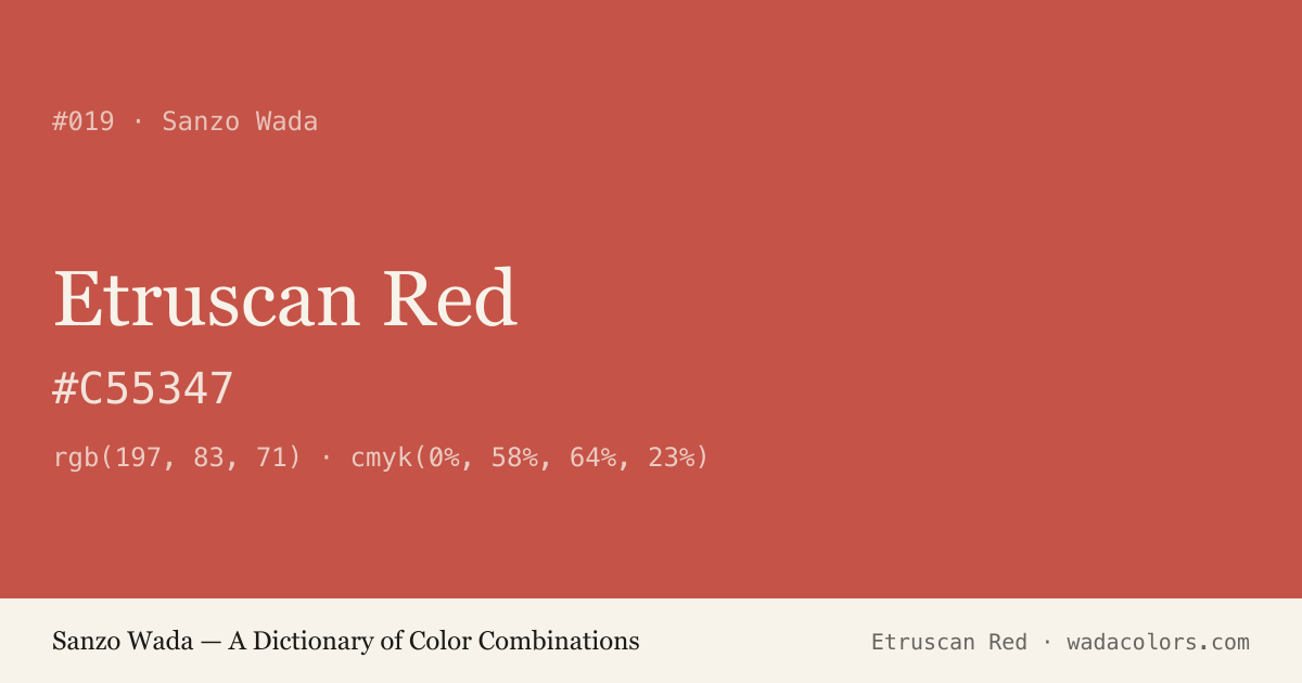 Etruscan Red — Sanzo Wada color swatch, hex #C55347