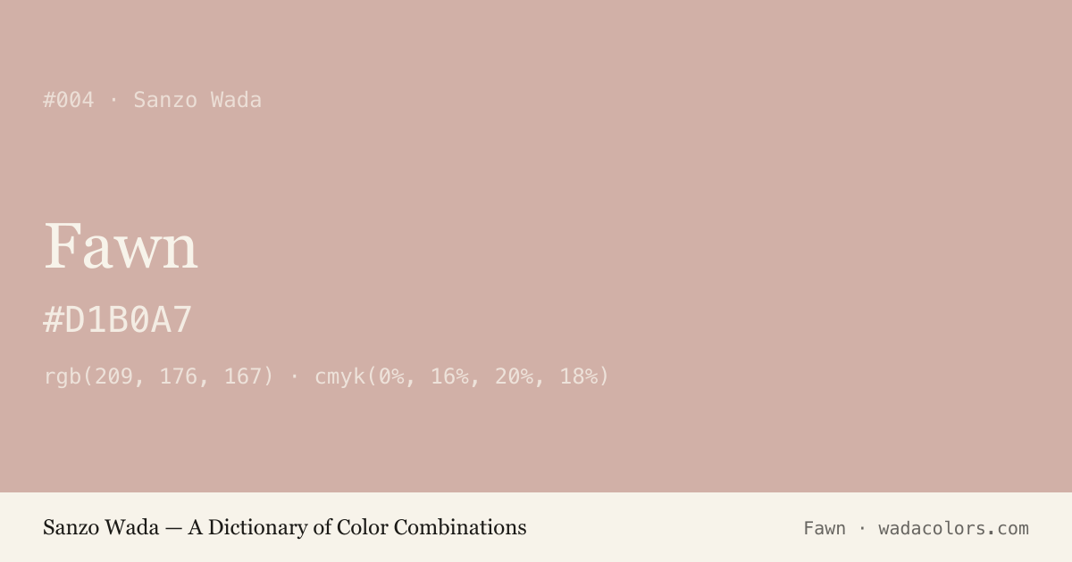 Fawn — Sanzo Wada color swatch, hex #D1B0A7