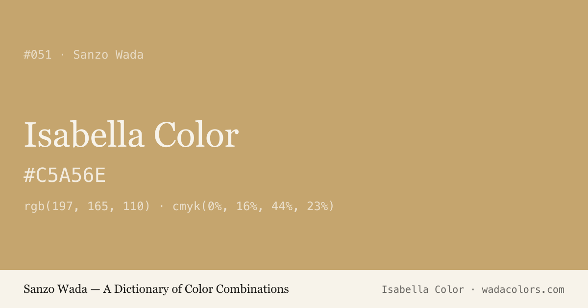 Isabella Color — Sanzo Wada color swatch, hex #C5A56E
