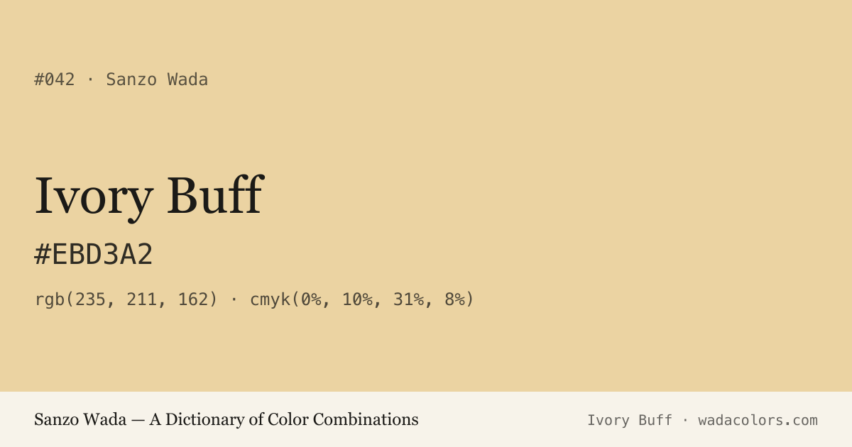 Ivory Buff — Sanzo Wada color swatch, hex #EBD3A2