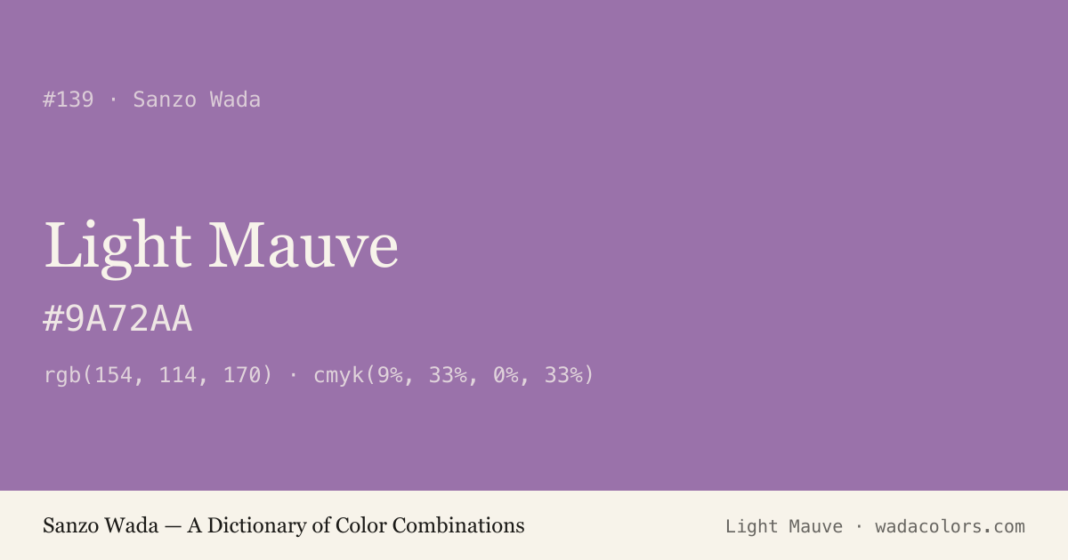 Light Mauve — Sanzo Wada color swatch, hex #9A72AA