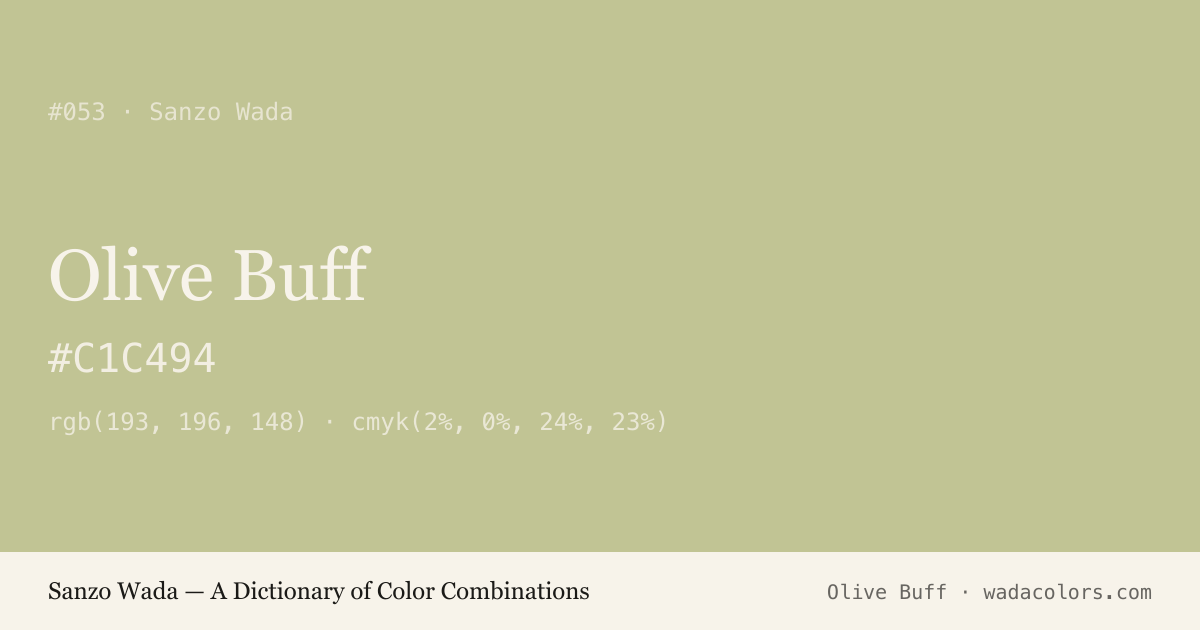 Olive Buff — Sanzo Wada color swatch, hex #C1C494