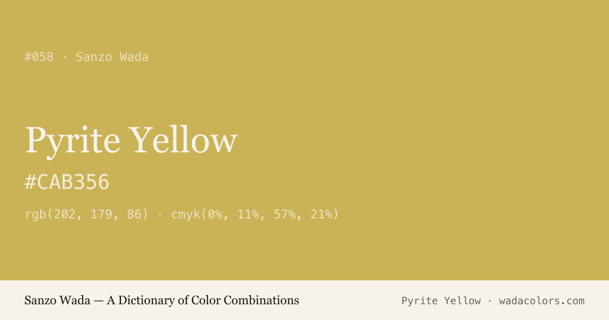 Pyrite Yellow — Sanzo Wada color swatch, hex #CAB356