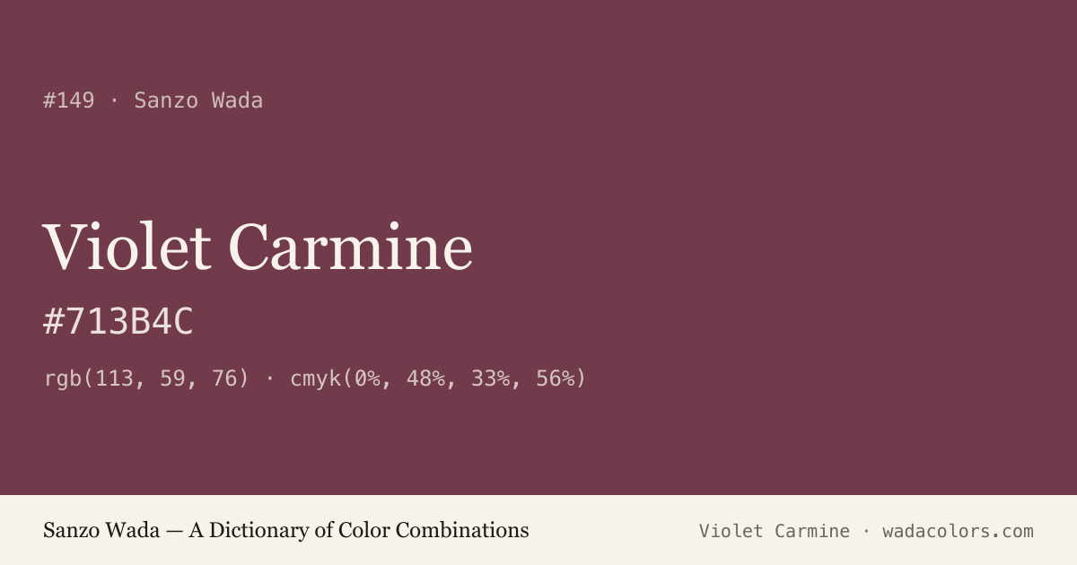 Violet Carmine — Sanzo Wada color swatch, hex #713B4C